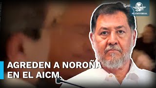 Noroña denuncia agresión en el AICM “intentó robarme el celular” [upl. by Erapsag]