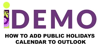 How to add Public Holidays Calendar on Outlook  Hotmail  Office 365 [upl. by Anh]