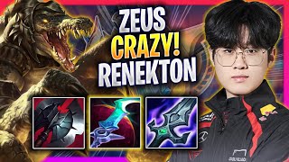 ZEUS CRAZY GAME WITH RENEKTON  T1 Zeus Plays Renekton TOP vs Gnar  Season 2024 [upl. by Maggie986]