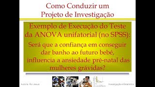 Exemplo de Execução do Teste da ANOVA Unifatorial no SPSS [upl. by Kcirde412]