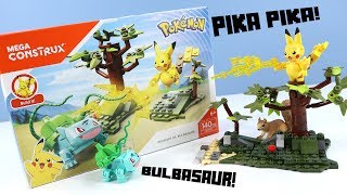 MEGA Construx Pokemon Pikachu vs Bulbasaur Speed Build Review [upl. by Eahsed]