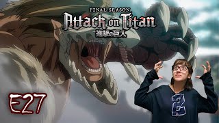 ATTACK ON TITAN S4 E27 quotKaikoquot 4X27 REACTION Sub Spanish and English [upl. by Yanrahs20]