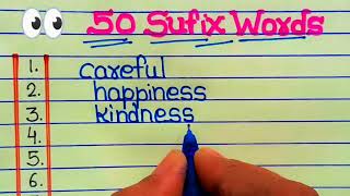 50 Suffix words in English 👀 Learn suffix words  Suffix words [upl. by Onateyac83]