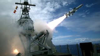 USS Coronado LCS 4 Launches Harpoon Missile during RIMPAC 2016 [upl. by Suiratnauq170]