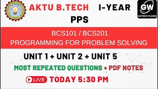 PPS I MOST IMPORTANT QUESTIONS I AKTU I PROGRAMMING FOR PROBLEM SOLVING [upl. by Earlene]