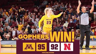 Highlights Minnesota Womens Basketball Defeats Nebraska in Dramatic Fashion [upl. by Ateerys]