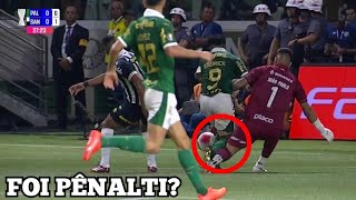 Lance do pênalti para o Palmeiras contra o Santos  Pênalti do João Paulo no Endrick [upl. by Juieta]