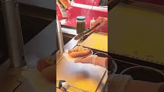 Amazing hot dog stand in New York Best hot dog in town streetfood hotdogs shorts [upl. by Oirasec]