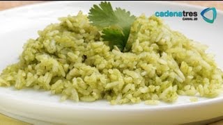 Receta de como preparar arroz verde Receta de arroz  Comida mexicana  Arroz verde [upl. by Ammamaria239]