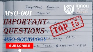 MSO001  IMPORTANT QUESTIONS TOP15  IGNOU  SOCIOLOGY mso masociology ignouexampaper [upl. by Garceau198]