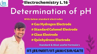 Calculation of pH with emf l Standard Hydrogen electrode l Calomel l Glass l Quinhydrone electrode [upl. by Niawd]