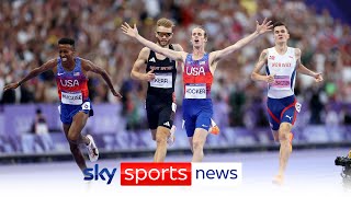 Great Britains Josh Kerr wins silver in mens 1500m race as USAs Cole Hocker claims victory [upl. by Cassondra]