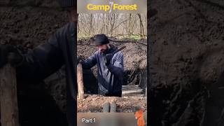 Building an dugout survival shelter in the forest Part 1 [upl. by Eiboh]