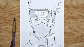 How to draw Kakashi Hatake  Kakashi step by step  easy anime tutorial [upl. by Enobe]