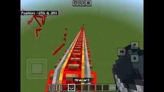 Straight Redstone Rollercoaster with huge drop  Minecraft Pocket Edition [upl. by Butch]