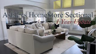 ASHELYS FURNITURE SECTIONAL  1 YEAR UPDATE  Should you buy  Carnaby 5Piece Sectional w Chaise [upl. by Cohl]