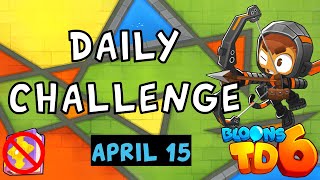 Bloons TD 6 Daily Challenge  Amberleader298s Challenge  No MK No Powers  April 15 2024 [upl. by Anaujait]