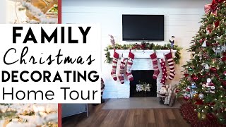 Family Christmas Decorating Home Tour  20 [upl. by Alyam423]