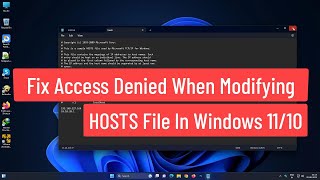 Fix Access Denied When Modifying HOSTS File In Windows 1110 [upl. by Marya]