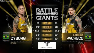 FULL FIGHT  CRIS CYBORG VS LARISSA PACHECO  PFL BATTLE OF THE GIANTS [upl. by Rucker]