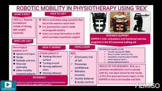 EAcademics EPhysiocon Renuka Sundar Eposter quotRobotic mobility in physiotherapy using REXquot [upl. by Gautious]