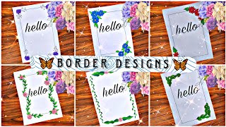 Easy Border Designs For Project And Assignments  Front Page Designs Ideas [upl. by Elledoj]