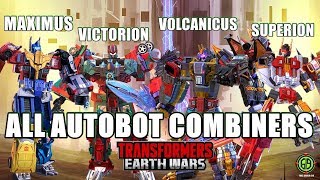 ALL AUTOBOT COMBINERS IN BATTLE  TRANSFORMERS Earth Wars [upl. by Perseus92]