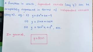 Explicit and Implicit Functions Hindi  HSC  CBSE  MatheLogix [upl. by Hgielar]