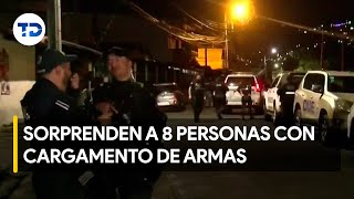 Fuerza Pública logra la detención de ocho hombres con un cargamento de armas en Hatillo [upl. by Colombi]