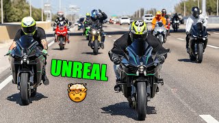 WORLDS FASTEST SUPERBIKES TAKEOVER THE HIGHWAY 😈  Miami Meet FT Ninja H2 Fireblade ZX10r R1 [upl. by Hare]