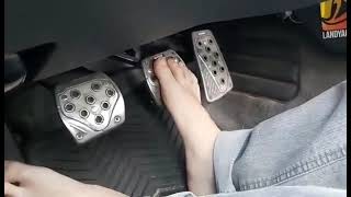 Practising Downshifting Driving Barefoot Male [upl. by Ymmac]