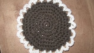 How to Crochet a Coaster  How to work in the round  Slow Motion Crochet [upl. by Sascha]