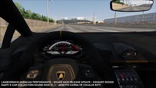 Lamborghini Huracan Perfomante Sound Mod Release Update  Assetto Corsa VR Download [upl. by Torbart995]