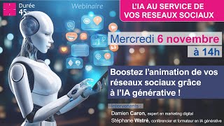 Replay webinaire lIA au service de vos réseaux sociaux [upl. by Zolner]