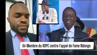 Appel à candidatures de Fame Ndongo à Paul biya critiquer par un militant du RDPC [upl. by Anavlys]