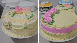 🎂 Decoración de PASTELES para principiantes 12 BORDES BÁSICOS para pastel con una sola duya 1M [upl. by Aihsinat599]