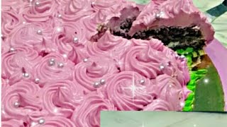 Rosette cake very simple and easy recipe yummy musttry simple [upl. by Walford]