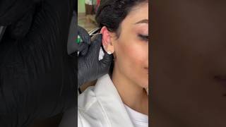 Two Helix piercing in one day  helixpiercing piercingartist girlpiercing [upl. by Akemor]