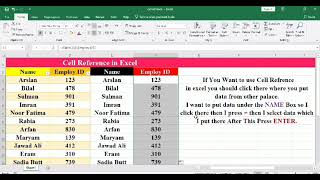 Cell reference in MS Excel [upl. by Nekcerb995]