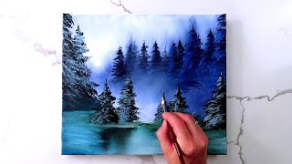 StepbyStep Winter Pond Acrylic Painting Techniques for Beginners [upl. by Joacima306]