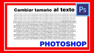 CAMBIAR TAMAÑO al TEXTO en photoshop Modificar dimensiones a la letra tipografía o texto [upl. by Dash]