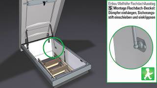 FlachdachAusstieg Einbau  Schritt 3 Deckel montieren Bodentreppen Montageschritte Video [upl. by Ashly]