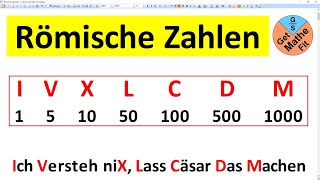 Römische Zahlen umwandeln  Erklärung  30 Übungsbeispiele [upl. by Akemahc361]