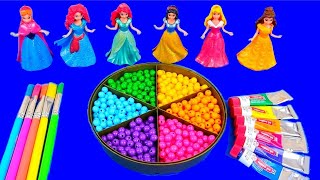 Satisfying Video I How to make Princess Lolipops in to Heart Pool AND Rainbow Painted Cutting ASMR [upl. by Turnbull]