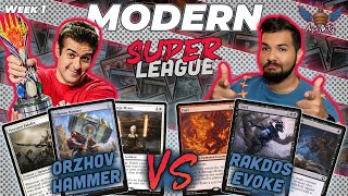 MTG Modern  Orzhov Hammer vs Rakdos Evoke  Super League  Week 1  Match 1 [upl. by Acemaj]