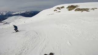 Alpe d’Huez skiing Couloir run from DMC 2 160224 [upl. by Hsetirp735]