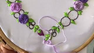 Embroider a Stunning Purple Woven Wheel Stitch Heart 💜– Easy Tutorial Elegant Embroidery Heart [upl. by Ambrosi848]