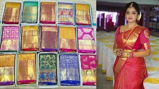 Glorious Bridal Kanchipuram Sarees Unboxing With Price For Each Saree [upl. by Aryas]