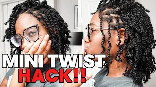 MINI TWIST on Natural Hair using SPRING TWIST for Fuller Natural Looking PROTECTIVE STYLE [upl. by Yovonnda]