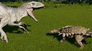 Polacanthus vs TRex Indominus Rex Indoraptor Spinosaurus amp Giganotosaurus 1080p 60FPS [upl. by Ihsakat]